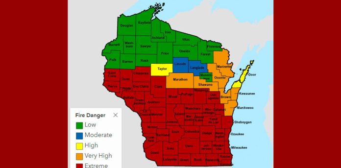wisconsin-fire-danger-april-13 wisconsin fire danger april 13